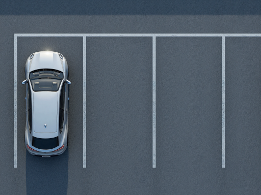 SUV vehicle, blue color, side view, modern design, outdoor parking lot