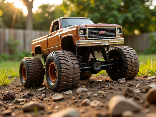 Large pickup truck, red color, front view, powerful design, outdoor location